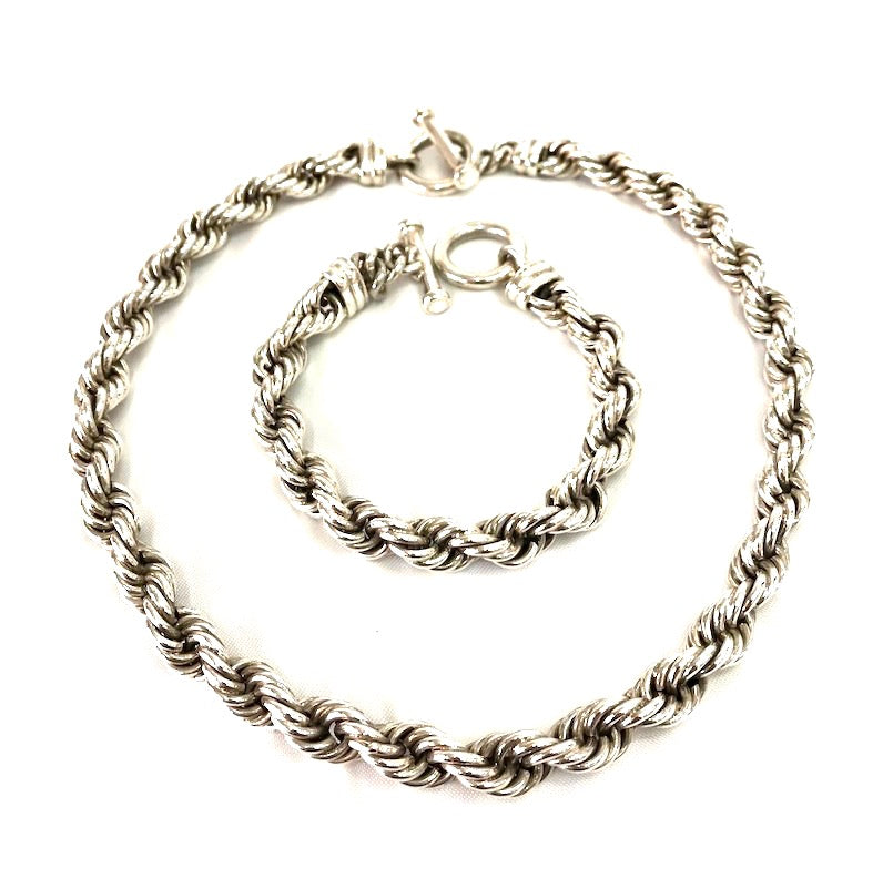 Classic Rope Design Silver Set
