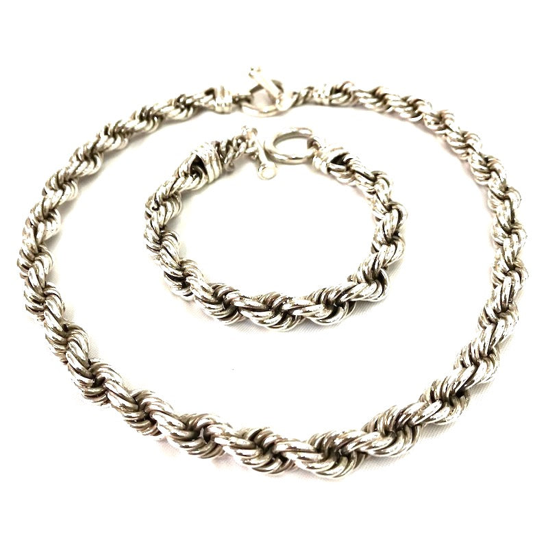 Classic Rope Design Silver Set