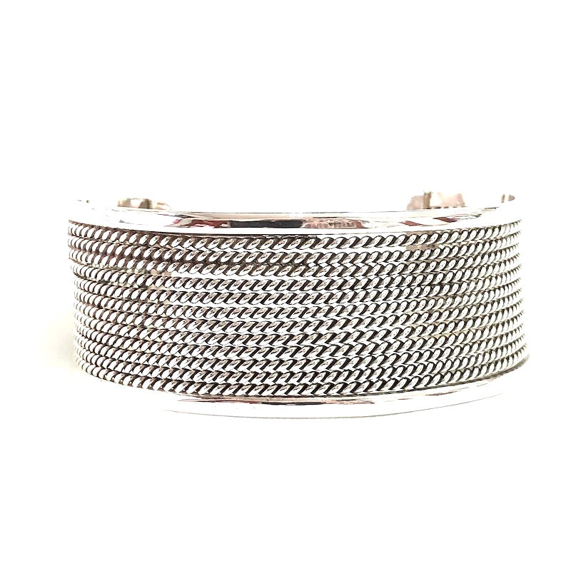 Wide Braided Strings Design Cuff Bracelet