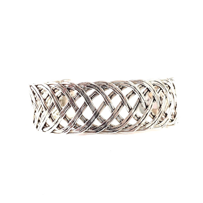 Braided Strings Pattern Design Cuff Bracelet