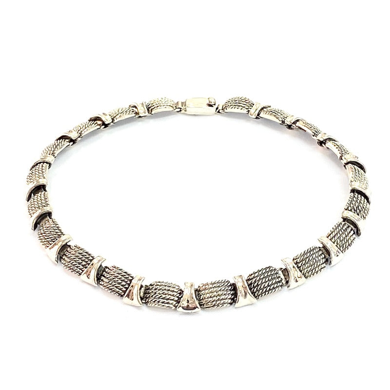 Elegant Braided & Plain Links Necklace