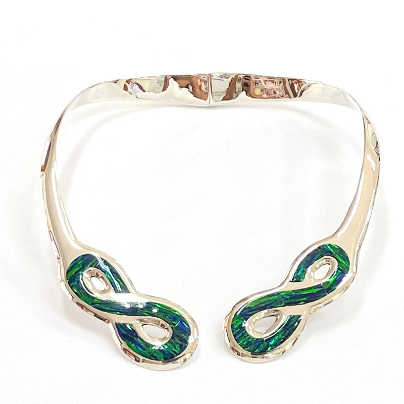 Infinity Symbol & Opal Rigid Necklace