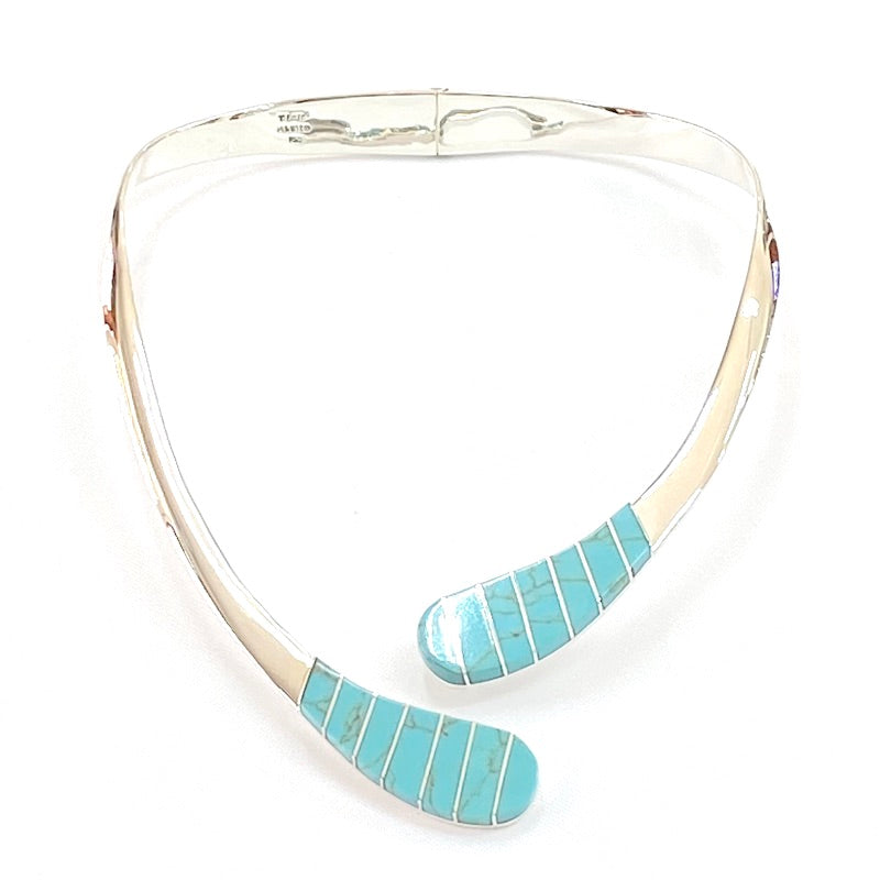 Gorgeous Turquoise Silver Rigid Necklace