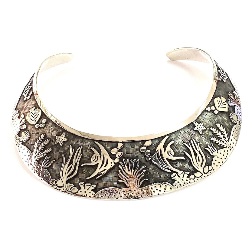 Stunning Carved Sea Life Design Rigid Necklace