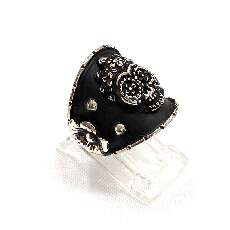 Sugar Skull Design Silver Ring