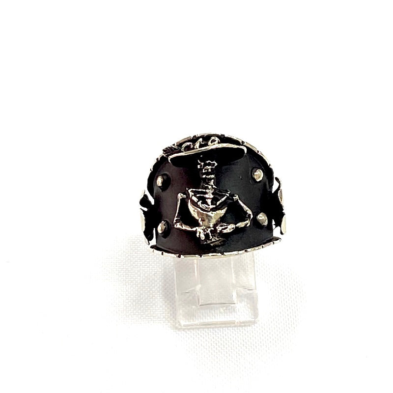 Beautiful Catrina & Flowers Design Silver Ring