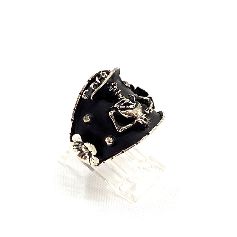 Beautiful Catrina & Flowers Design Silver Ring