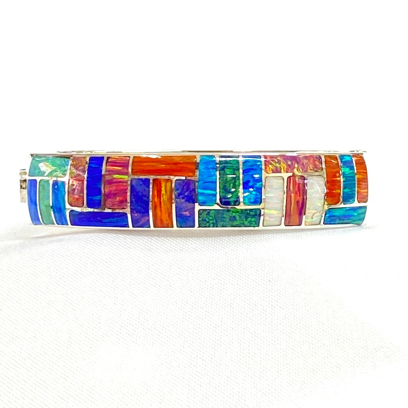 Beautiful Multicolor Opal Bangle Cuff Bracelet