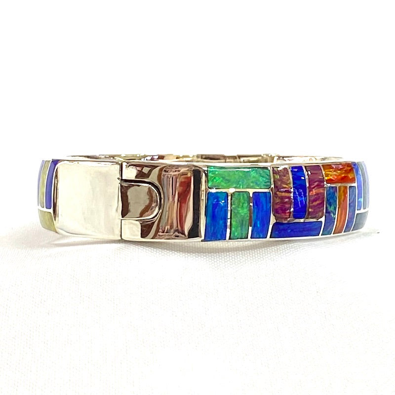 Beautiful Multicolor Opal Bangle Cuff Bracelet