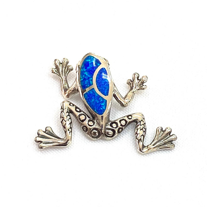 Beautiful Blue Opal Frog Pendant