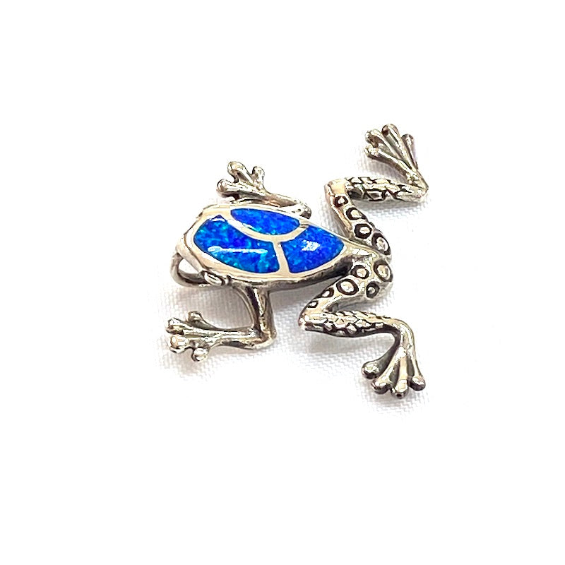 Beautiful Blue Opal Frog Pendant