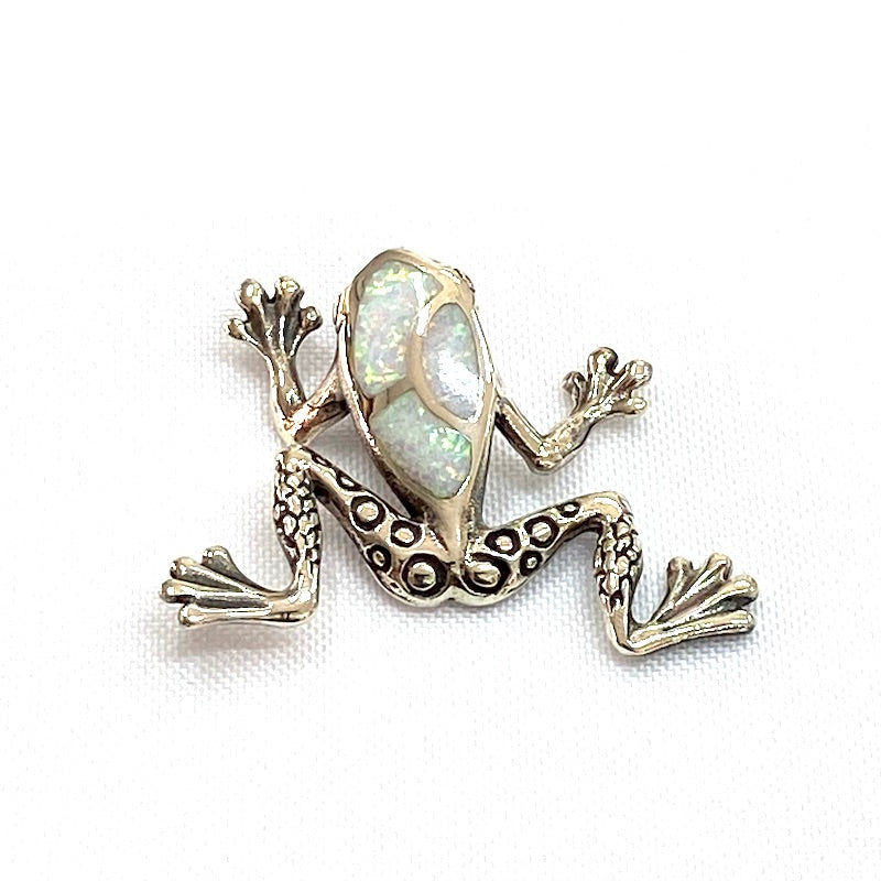 Beautiful White Opal Frog Design Pendant