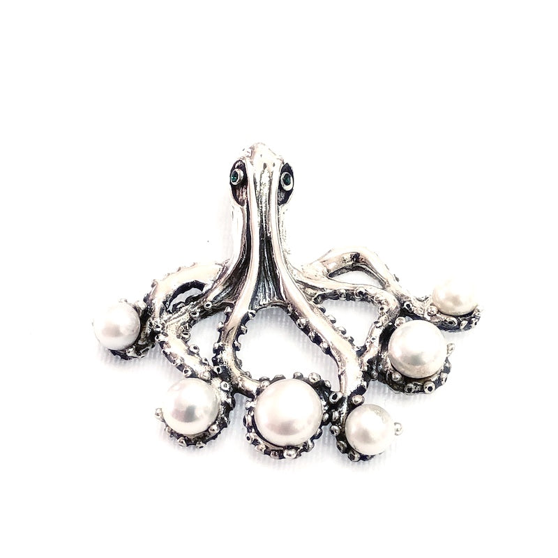 Beautiful Octopus White Pearls Pendant