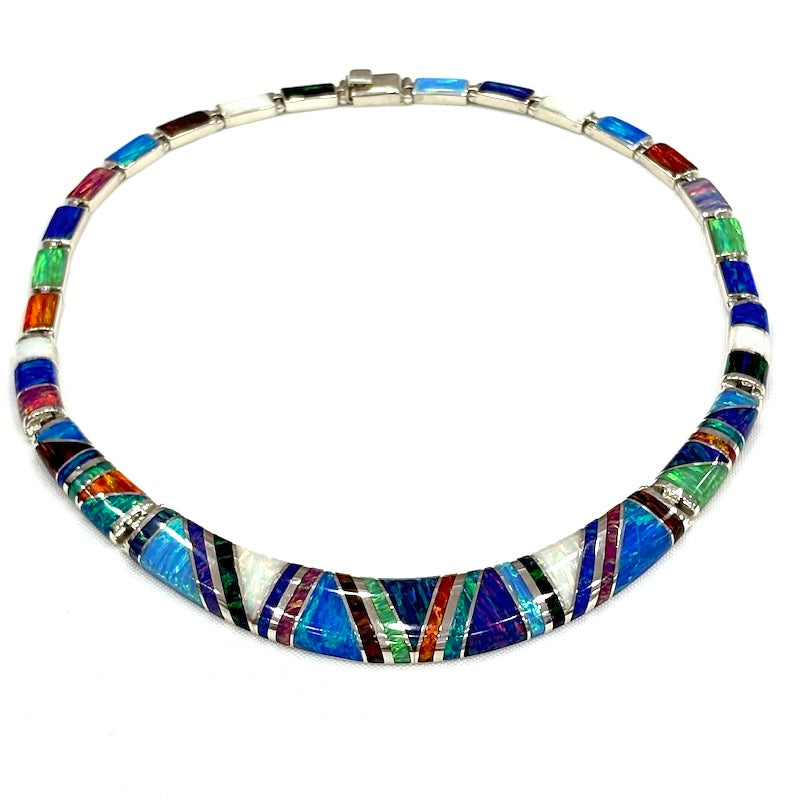 Gorgeous Multicolor Opal Silver Set