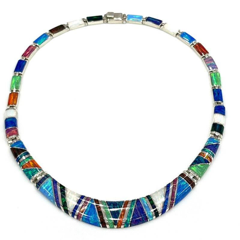 Gorgeous Multicolor Opal Silver Set