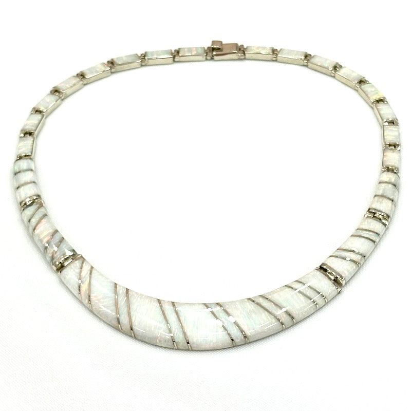 Elegant White Opal Inlay Set