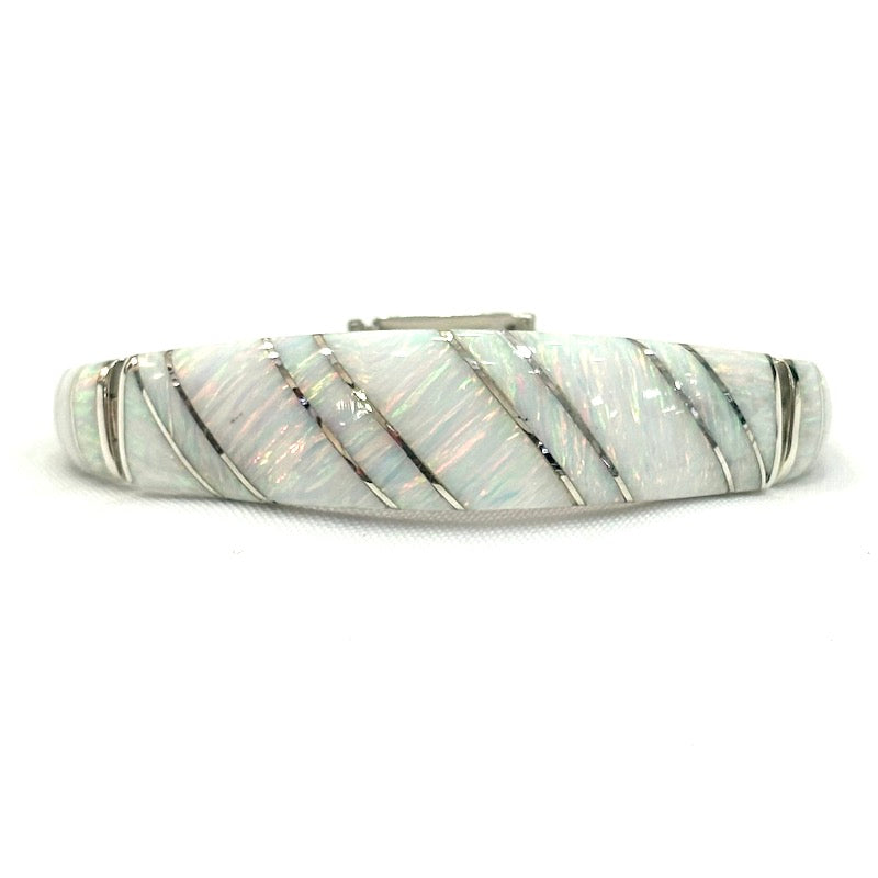 Elegant White Opal Inlay Set
