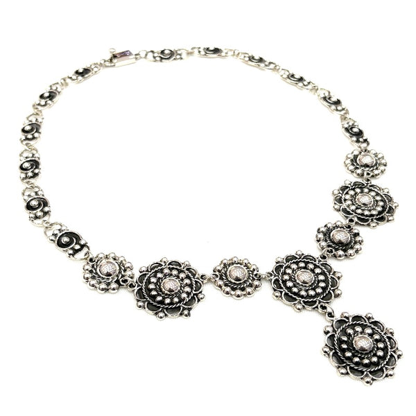 70's vintage silver925 necklace＆bracelet A Vintage Mexican Silver Necklace and Bracelet (Lot 1114