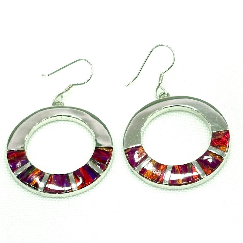 Medium Size Round Pink Opal Earrings