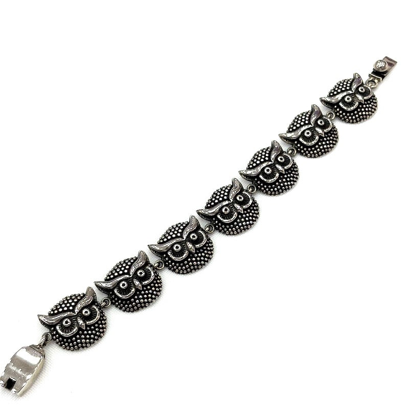 Stunning Owl Links Design Silver Bracelet