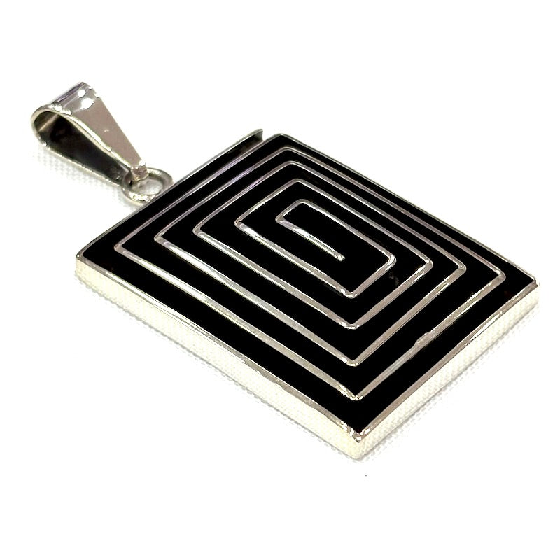 Large Square Maze Design Pendant