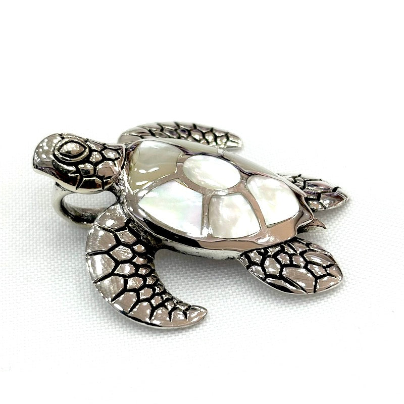 Beautiful Mother of Pearl Turtle Pendant