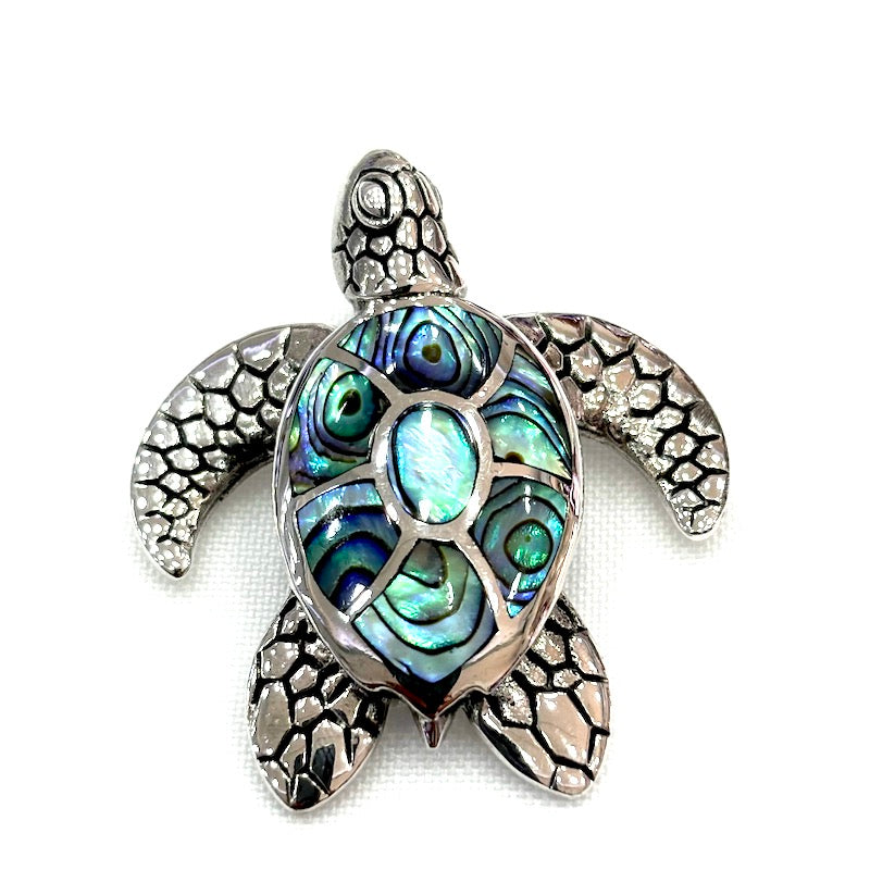Eye Catching Abalone Shell Turtle Pendant