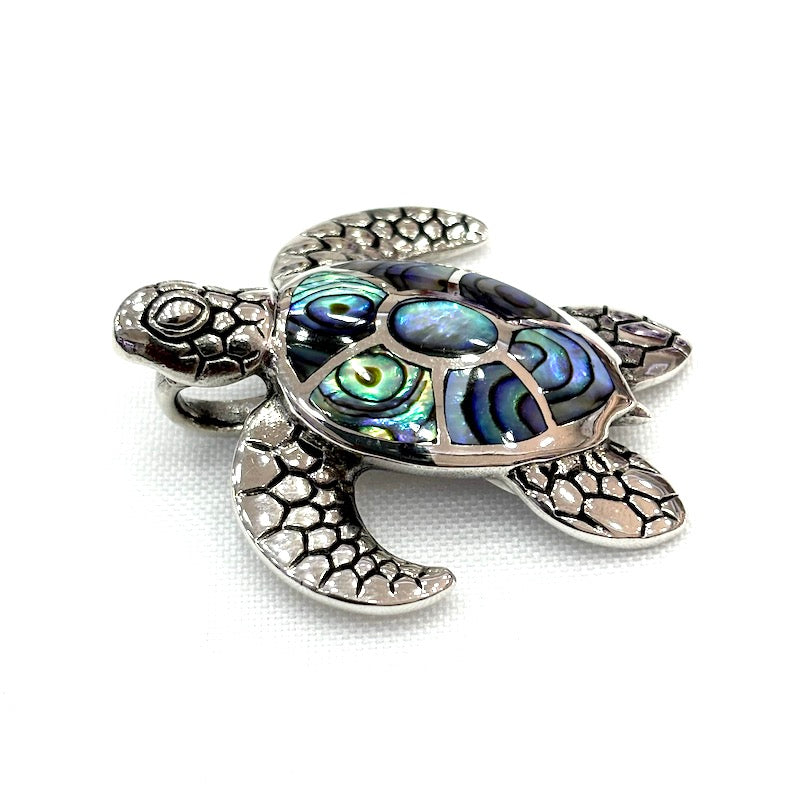 Eye Catching Abalone Shell Turtle Pendant