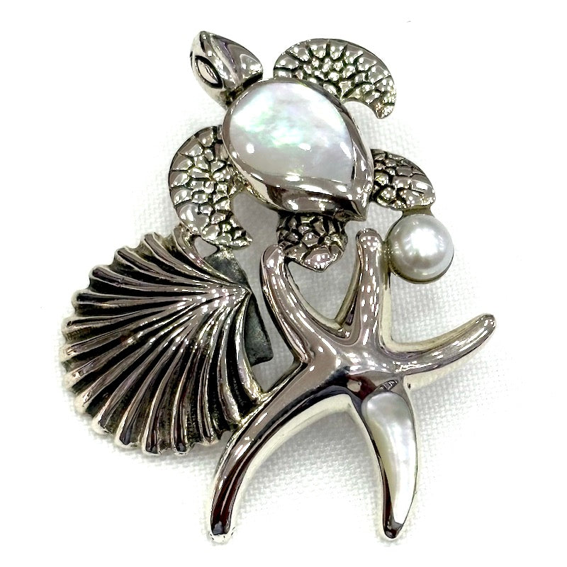 Beautiful Mother of Pearl Sea Life Pendant