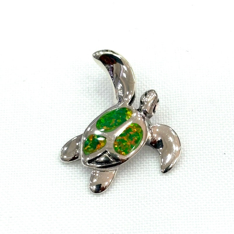 Beautiful Green Opal Turtle Pendant