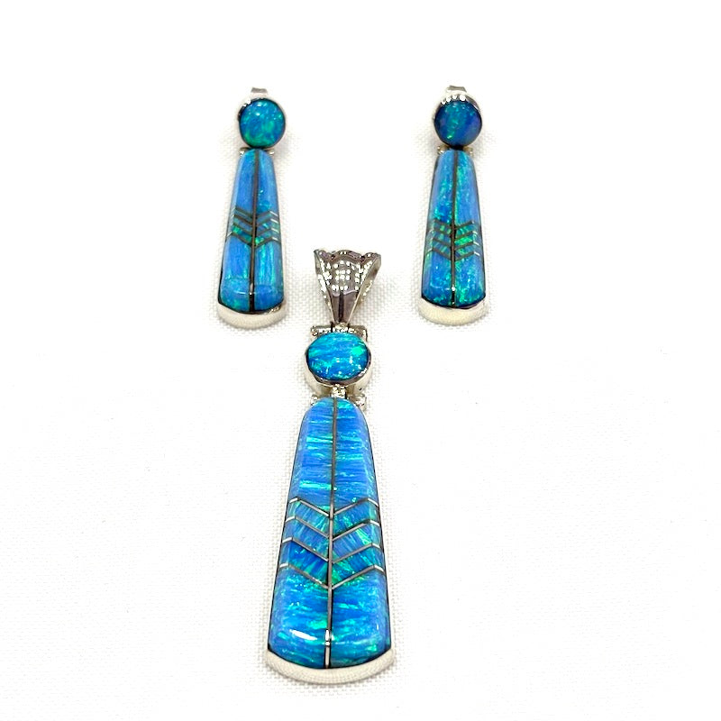 Colorful Light Blue Opal 3 Piece Set