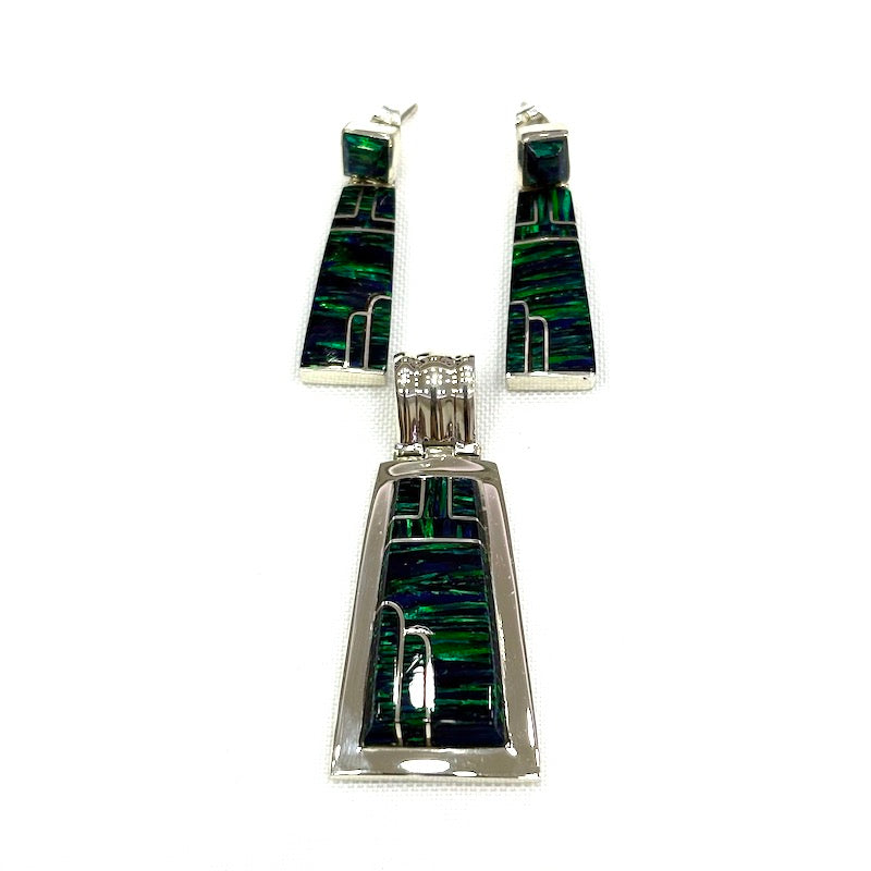 Elegant Dark Green Opal 3 Piece Set