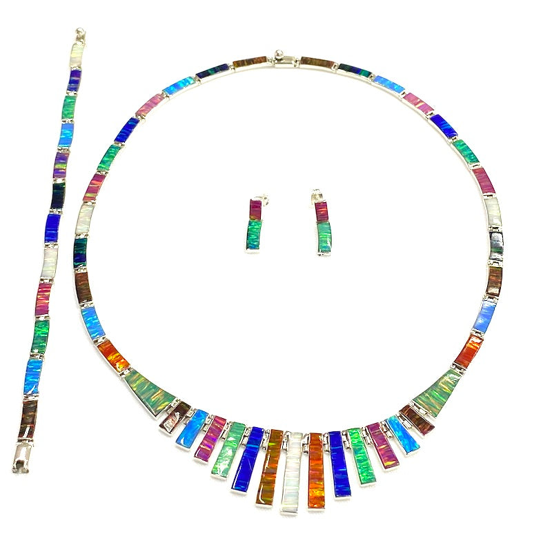 Stunning Multicolor Opal & Silver Set
