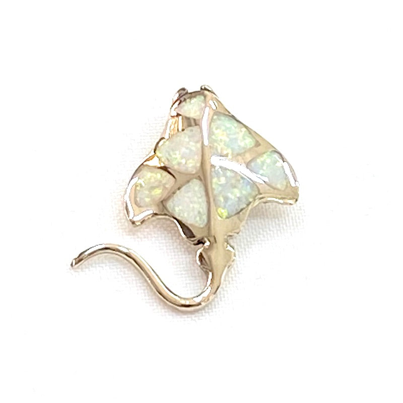 White Opal Spotted Eagle Ray Pendant