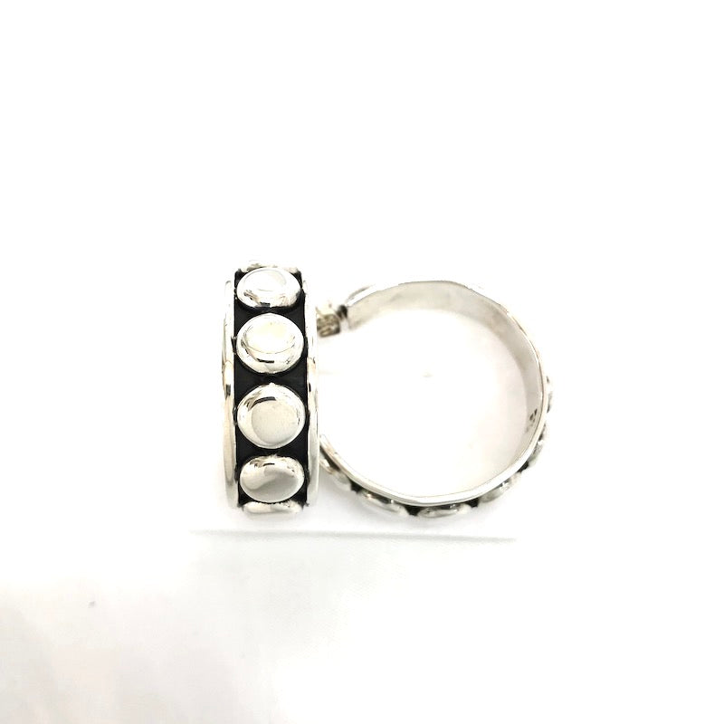 Dots Design Large Silver Hoops