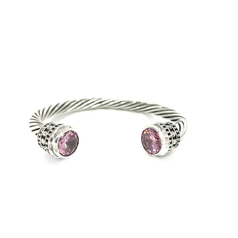 Braided Pink Zirconia Bracelet
