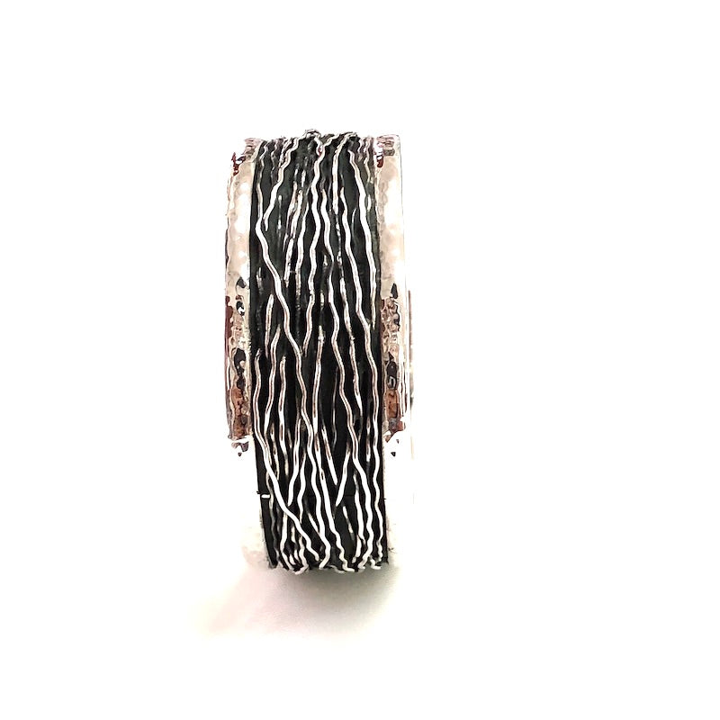 Elegant Silver Wires Design Bangle Bracelet