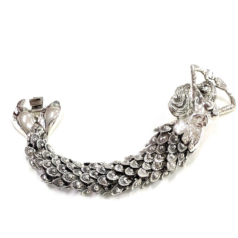 Striking Mermaid Design Silver Bracelet