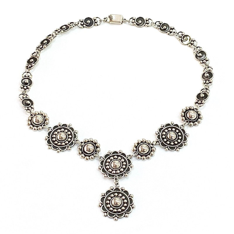 Elegant Taxco Vintage Style Silver Necklace