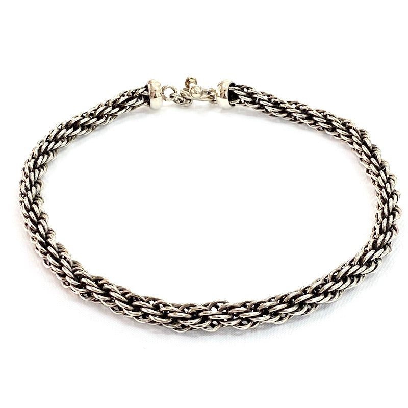 Elegant Oxidize Braided Rings Design Necklace