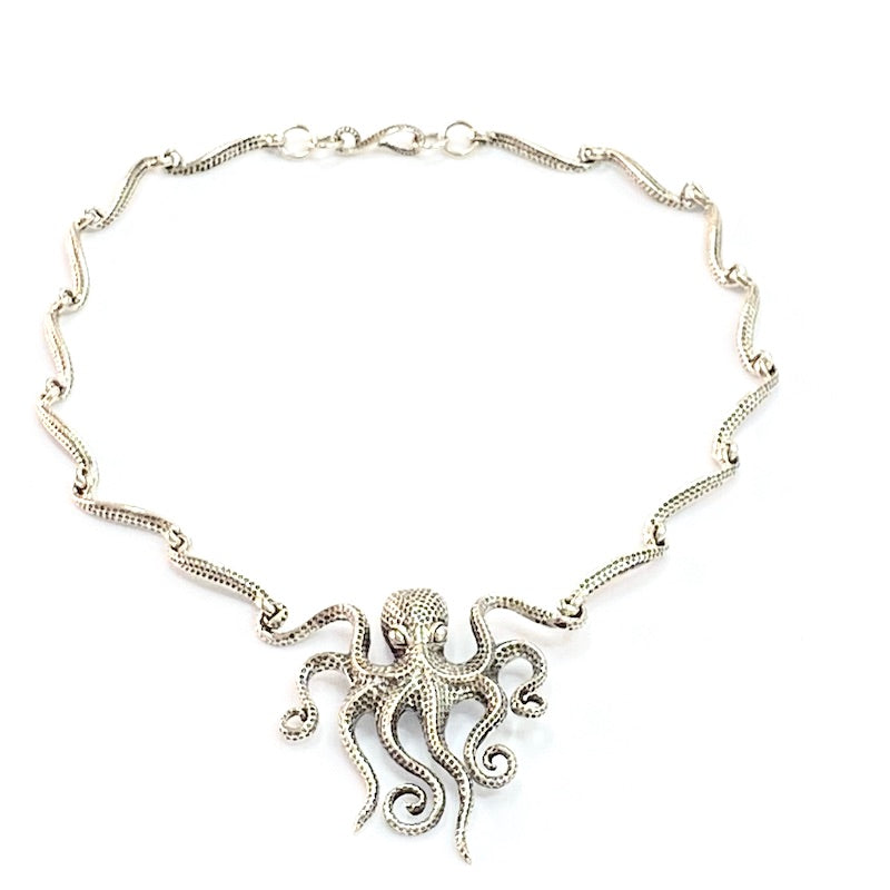 Stunning Octopus Silver Necklace
