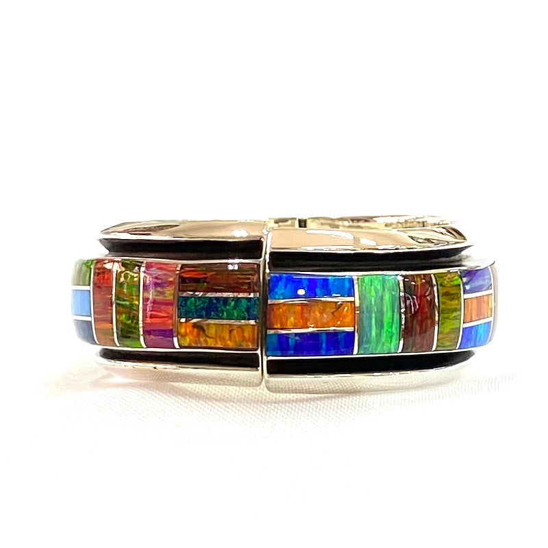 Amazing Multicolor Opal Bangle Cuff Bracelet