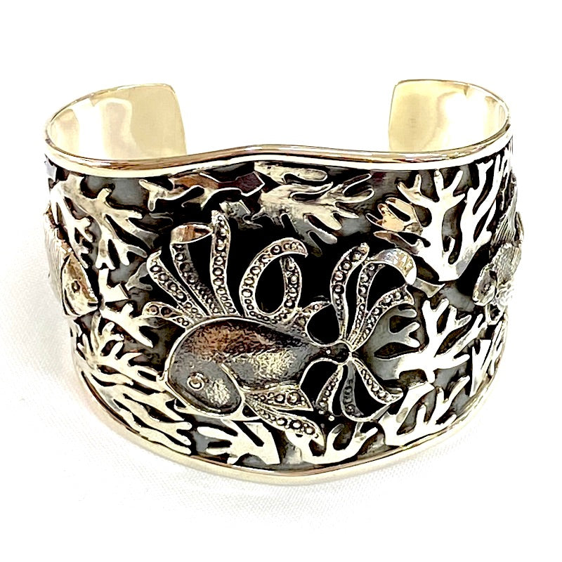 Gorgeous Carved Lionfish Design Cuff Bracelet