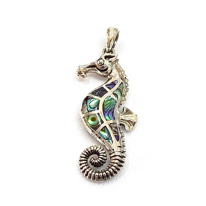 Stunning Abalone Shell Seahorse Pendant