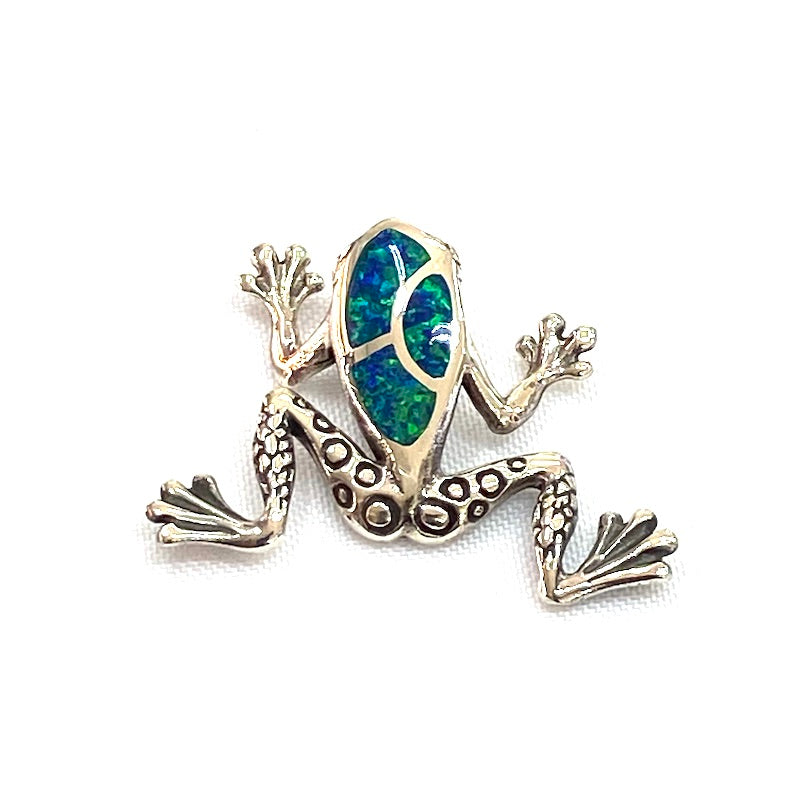 Beautiful Silver & Opal Frog Shape Pendant