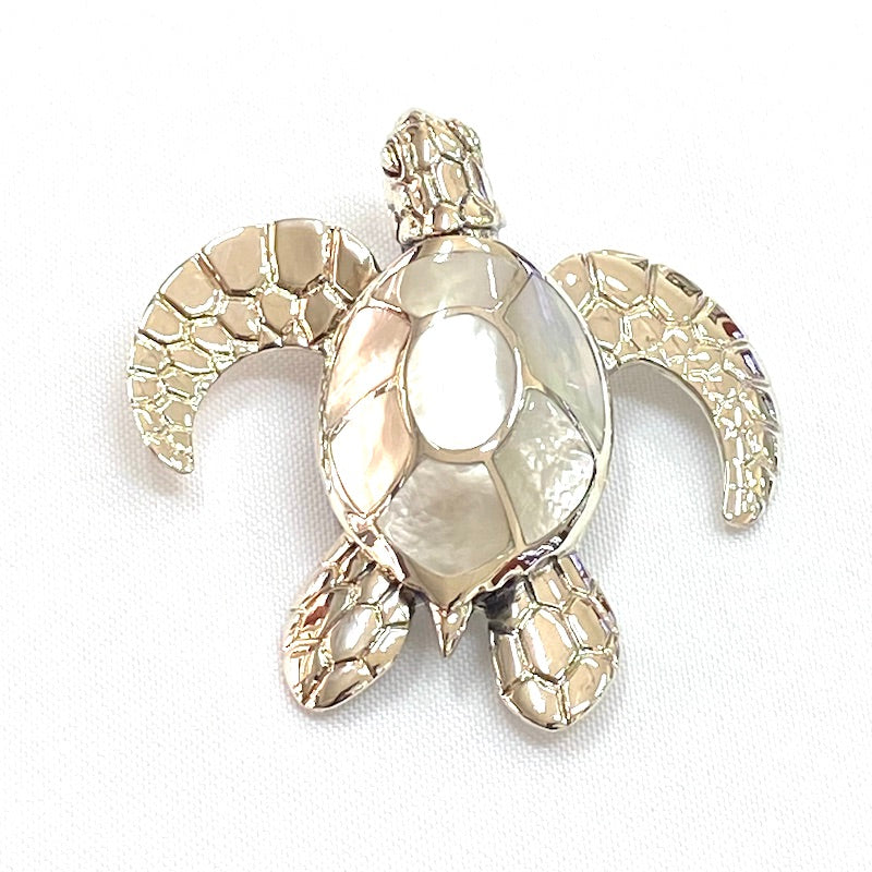 Amazing Silver & Mother of Pearl Turtle Pendant