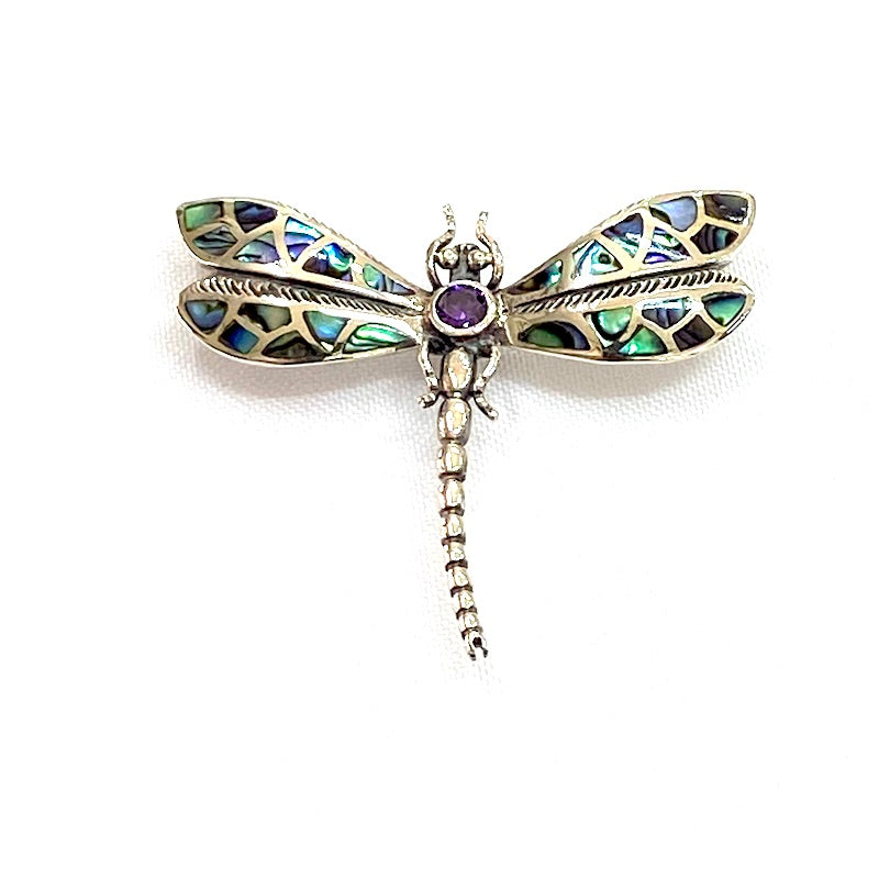 Beautiful Dragonfly Pendant with Abalone Shell