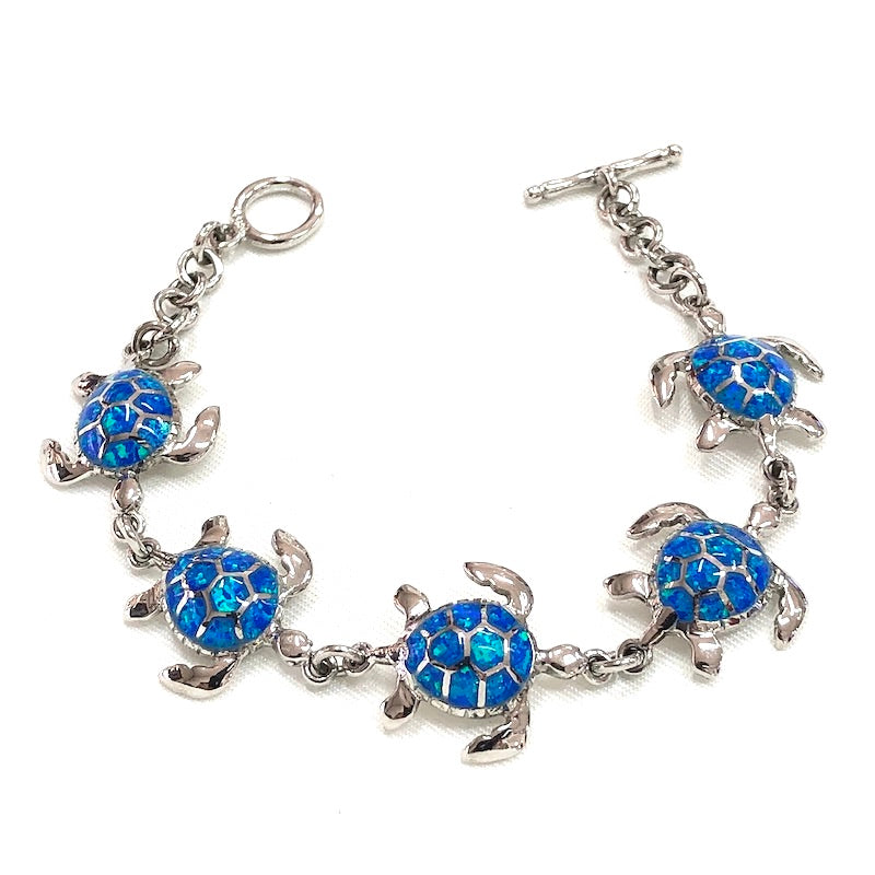 Blue Opal Sea Turtles Bracelet