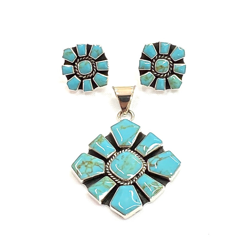 Vintage Style Silver & Turquoise Set