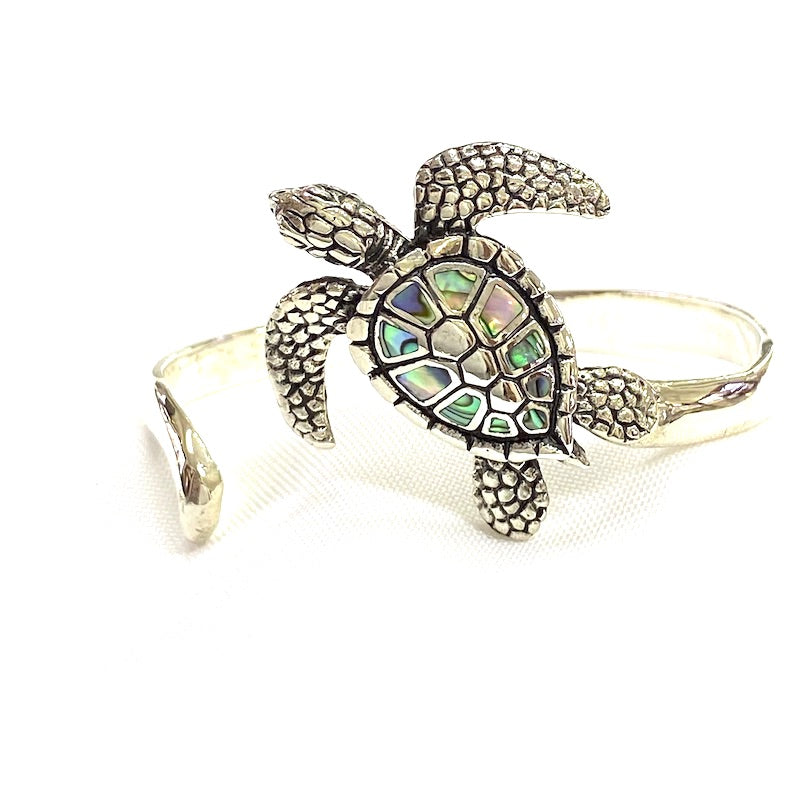 Gorgeous Turtle Abalone Shell Design Cuff Bracelet